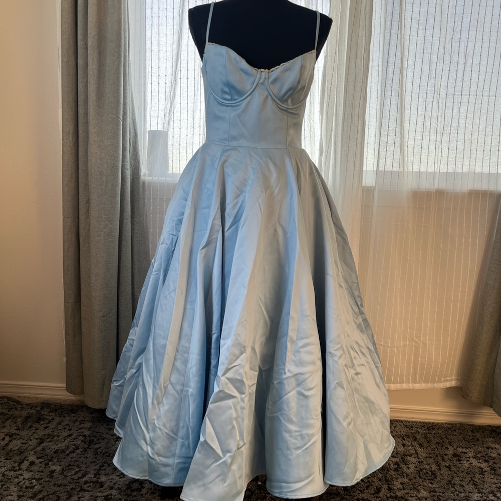 HOUSE OF CB 'Mademoiselle' Cinderella Blue Tulle Midi Dress/Size M 6-8